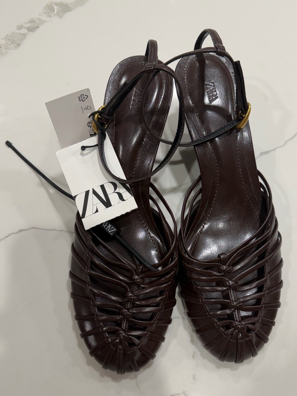 NWT Zara Wedge Fisherman Sandals - 8 - Picture 2 of 4